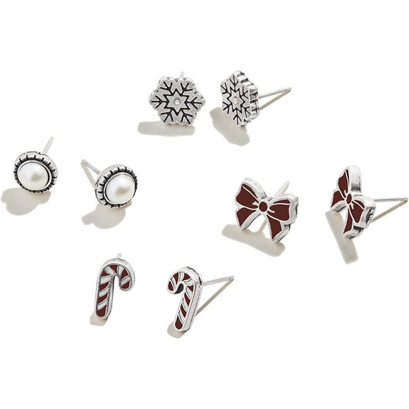NEW Holiday Cheer Stud Earrings for Women, Crystals and Pearls, Rafaelia… - Picture 1 of 2